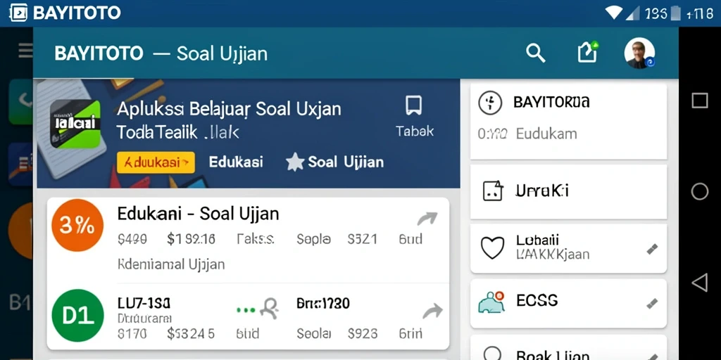 Tampilan antarmuka aplikasi BAYITOTO untuk soal ujian