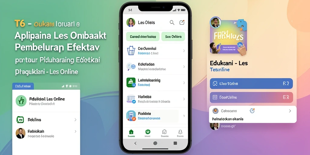 Antarmuka menarik dari aplikasi Les Online T6.