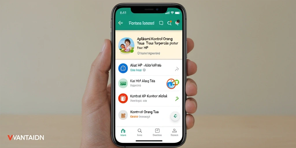 Antarmuka VANTAIDN yang user-friendly dan fitur kontrol orang tua.