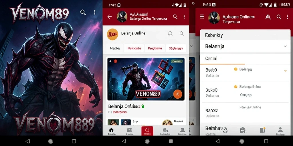 Tampilan antarmuka pengguna aplikasi VENOM889 yang modern dan menarik.