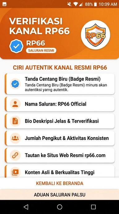 Tampilan kanal resmi rp66